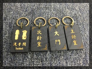实木雕刻木牌定制号码手牌网红民宿檀木钥匙牌刻字挂件客房装饰