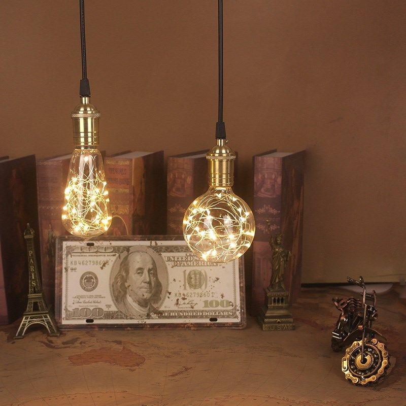 爱迪生led 铜线灯满天星复古酒吧e27螺口餐厅装饰七彩色节能灯泡