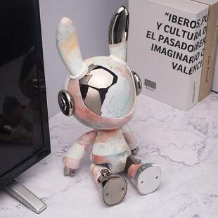 星际熊宙月兔子摆件公仔客厅电视柜酒柜高档家居饰品创意新居礼品
