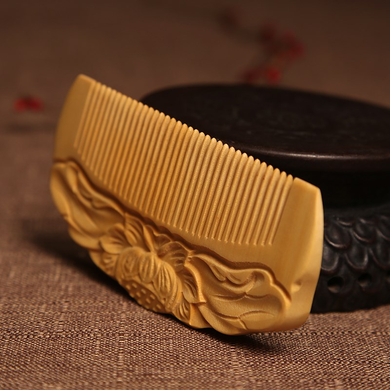 白象天然小叶黄杨木梳子按摩头皮经络男女士专用生日礼物刻字送礼