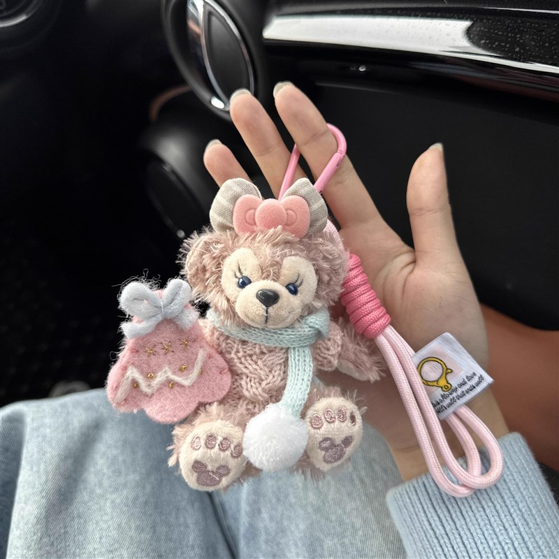 雪莉玫钥匙扣包包挂件汽车挂饰达菲熊毛绒玩偶娃娃送女生公仔礼物
