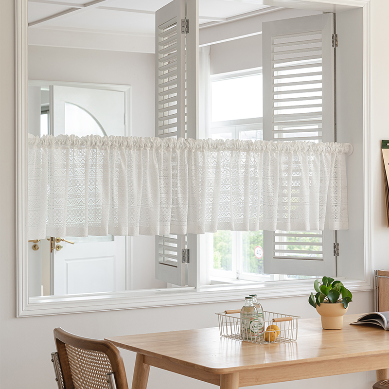 半截纱帘子蕾丝隔断防蚊门帘法式卧室厨房屏风免打孔宿舍半帘短帘