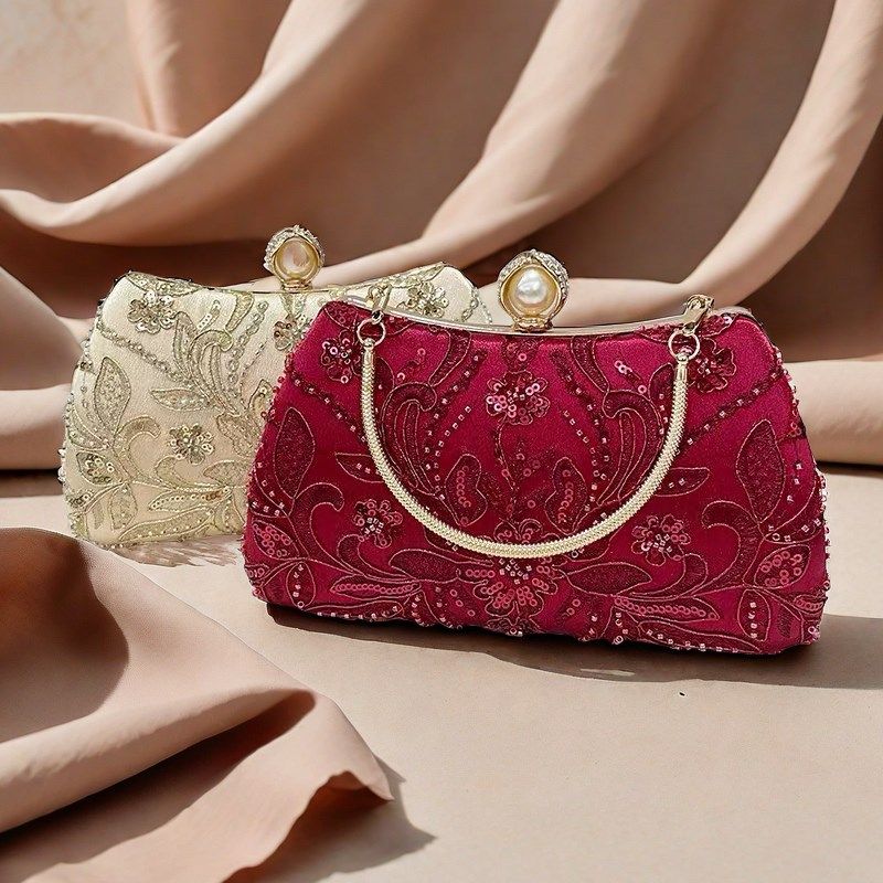 旗袍包包新中式手提包珠绣结婚婚包新娘喜妈妈婚宴手包晚宴手拎包