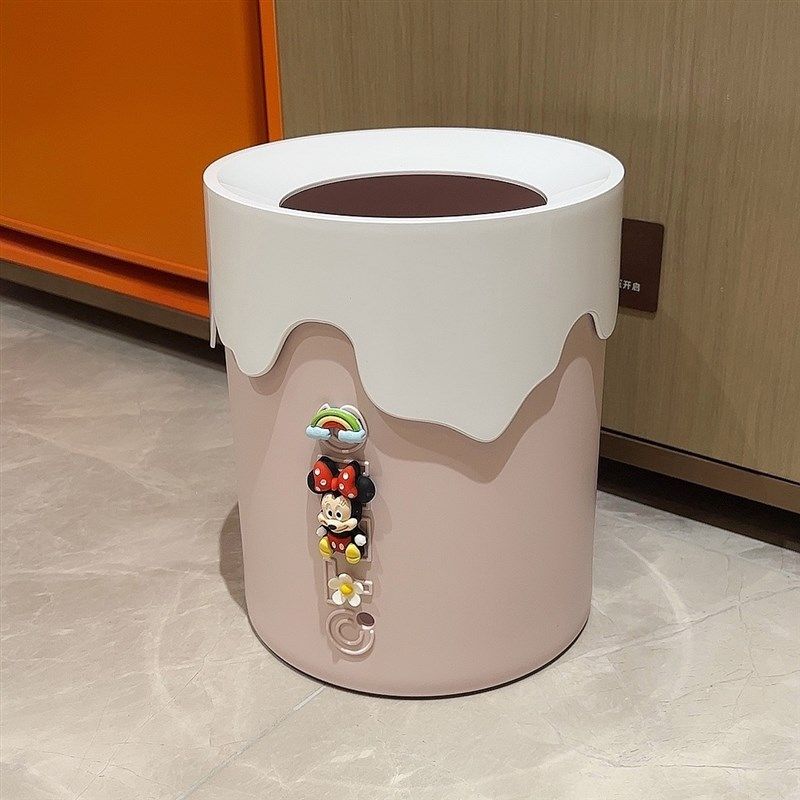 家用可爱垃圾桶客厅大号无盖压圈创意卫生间厕所高颜值大容量纸篓