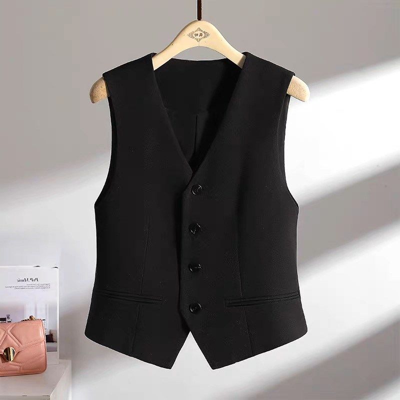 老钱风高级感马甲背心女款外搭2025春季新款叠穿短款通勤西装马夹