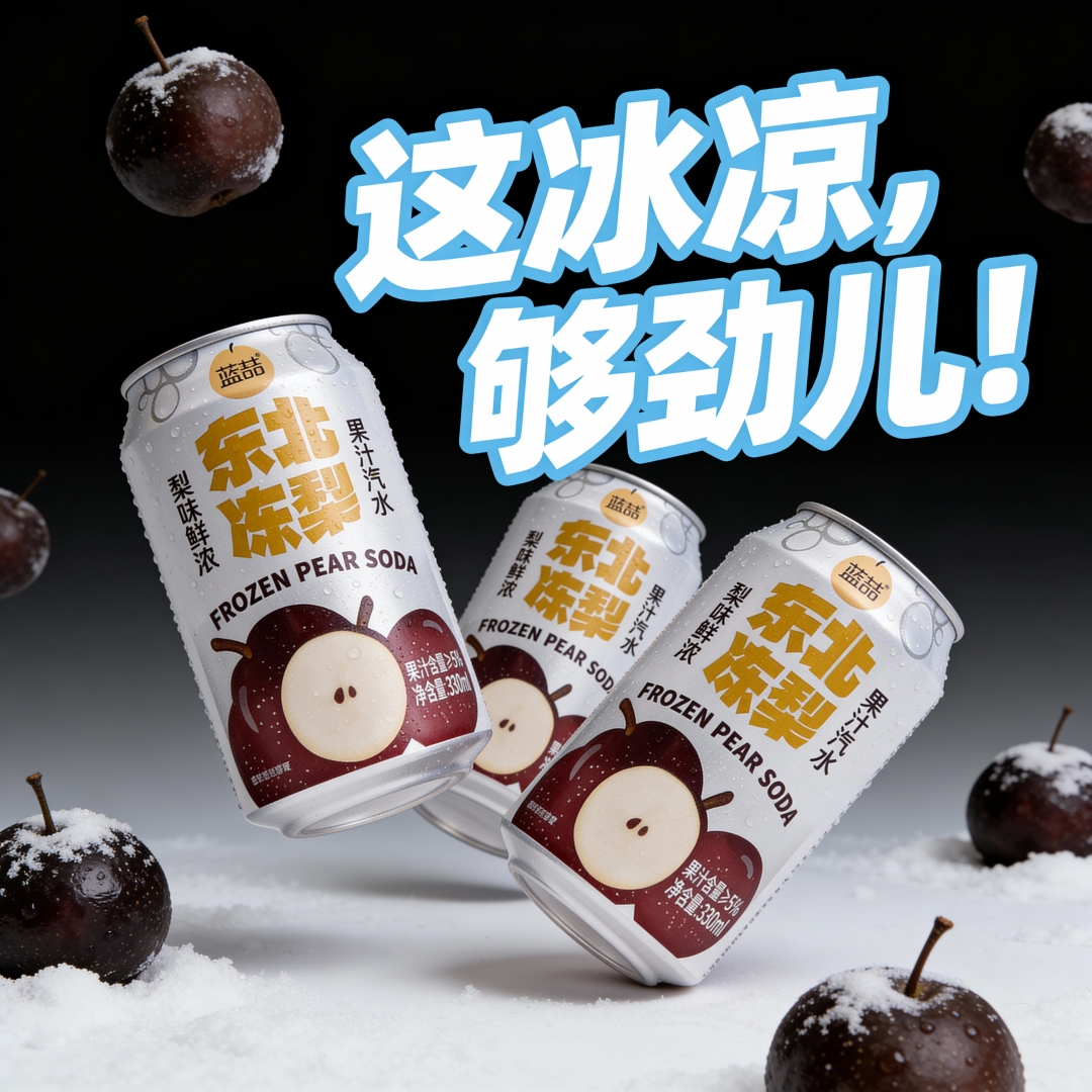 【入口爽】东北冻梨汽水官方推荐果香清爽冰镇气泡水碳酸饮料整箱