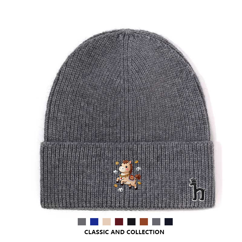 【一折专区】Horgias哈吉斯尼森针织帽男女保暖套头帽马年限定潮