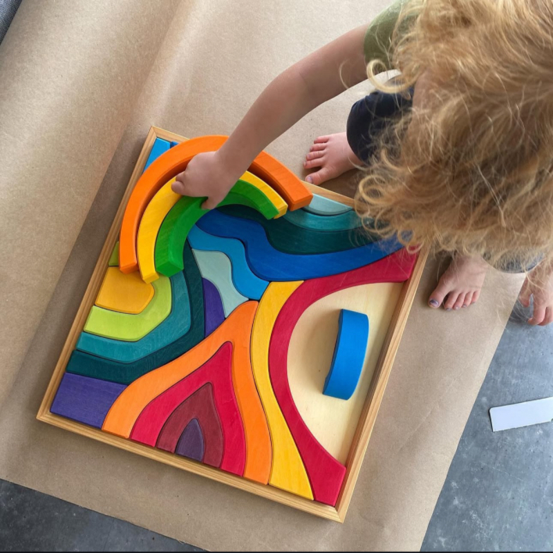 彩虹积木拼搭套装儿童益智玩具