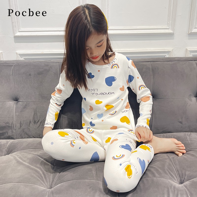 女童保暖内衣套装加绒加厚睡衣冬