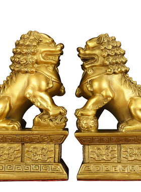 铜狮子摆件黄铜北京狮大小号门口家居装饰品镇宅创意送礼工艺礼品