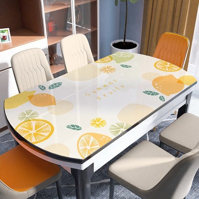 椭圆形餐桌垫PVC软玻璃桌布免洗防油防水隔热防烫桌面耐高温垫子