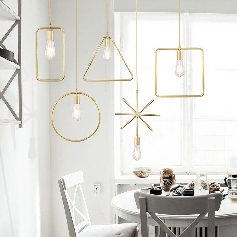北欧工业风餐厅吊灯创意个性网红服装店吧台橱窗三头几何装饰灯具