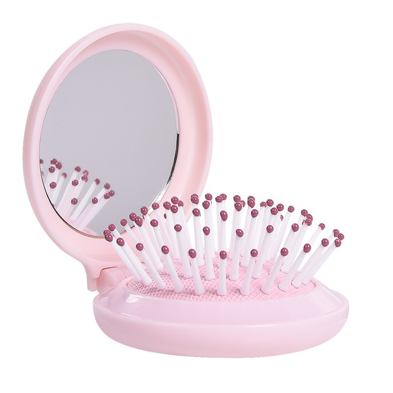 琬菲梳子带镜子迷你折叠气垫梳按摩翻盖圆形便携式气囊美发礼品梳