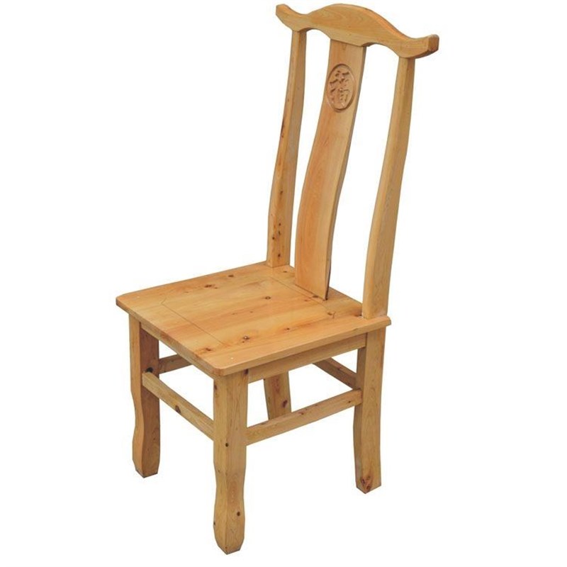 中式全实木餐桌椅组合柏木靠背椅子书房椅办公室电脑休闲椅牛角椅