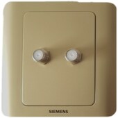 二位有线数字电视插座面板金色双孔螺纹宽频网络连接线2路英制F头