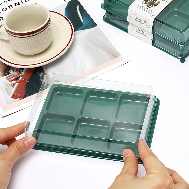 六格绿豆冰糕甜品礼盒子透明加厚雪媚娘蛋黄酥月饼中式糕点包装盒