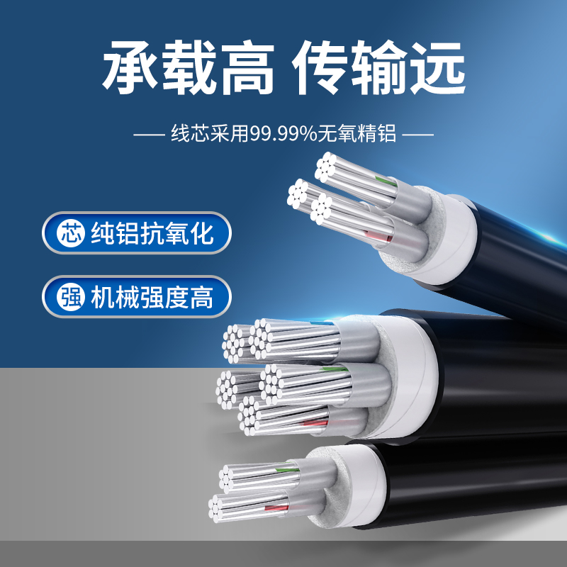 国标铝芯345芯16 25 35 50 70 95平方三相四线五线地埋电缆线铠装