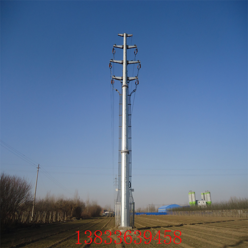 电力钢管杆回路10kv直线钢杆kv转角耐张钢管塔避雷针塔支架