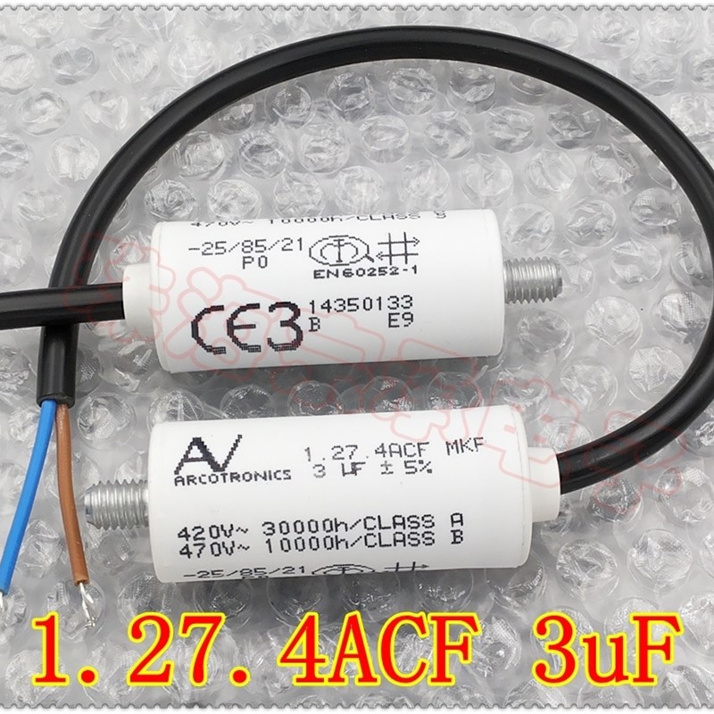 进口保加利亚 ARCOTRONICS/AV 1.27.4ACF MKP 3uF 启动运行电容器