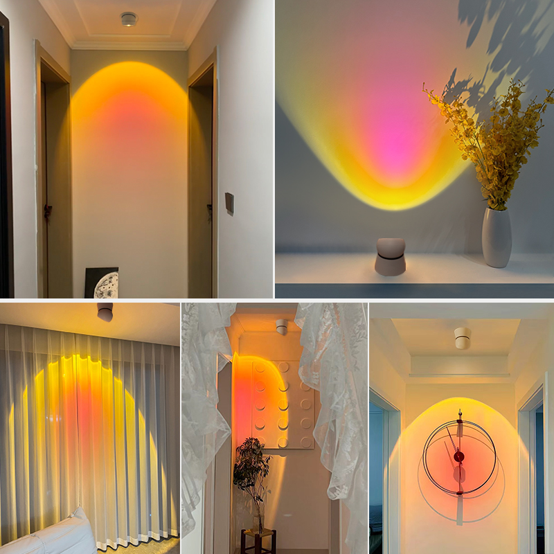 led氛围射灯明装客厅洗墙可调角度家用玄关照画嵌入式日不落