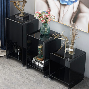 客厅边几方几沙发旁边的玻璃角几床头桌床边桌小桌子茶几边桌架
