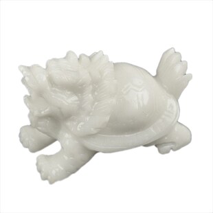 天然阿富汗白玉龙龟精工雕刻家居商铺客厅办公室摆设装饰品