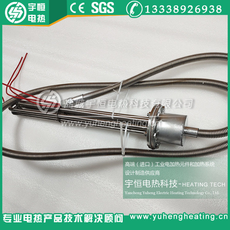 自带电源引线金属保护软管法兰加热管锅炉模温机导热油炉加热管