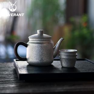 小茶壶单壶 银蚁纯钛茶壶泡茶家用旅行泡茶壶茶水分离功夫茶壶套装