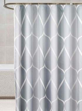 门遮挡帘厕所挂帘灰色椭圆浴室帘防水浴帘卫生间窗帘隔断帘子