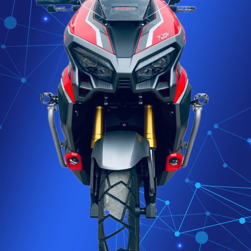 适用龙嘉xdv250保险杠护杠高品质不锈钢射灯无损改装专用