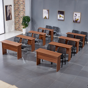 培训会议室桌椅长条形桌子米人办公桌会场演讲发言台