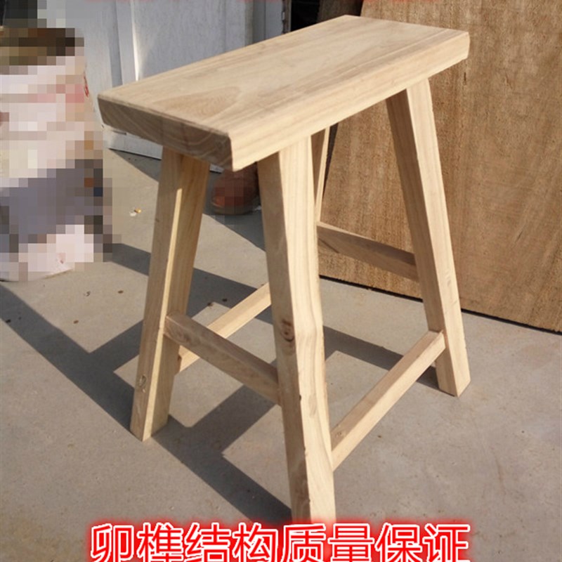 学校实木小板凳吧台长条凳家用登高工厂餐桌凳矮凳榆木柜台凳