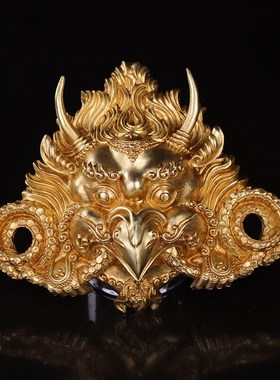 手工黄铜唐卡大鹏金翅鸟 大鹏鸟面具装饰挂件门牌