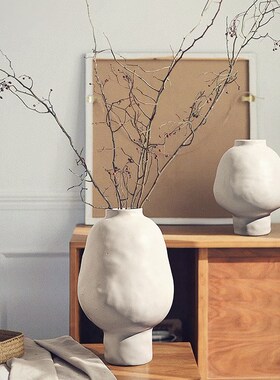 HNI法式陶瓷瓶玄关水培插中古风家居运大肚福罐器