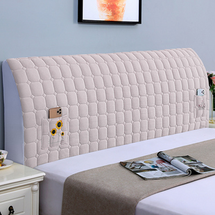 全包加厚床头罩222新款 皮床木床头保护 防尘靠背软包欧式