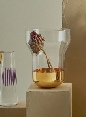 Nud土耳其 紫色玻璃瓶现代果盘家用家居饰品