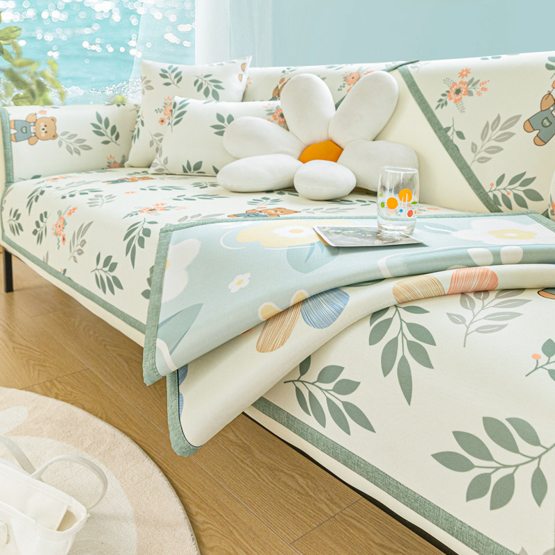 夏季印冰丝沙发垫夏天凉席坐垫子防滑皮沙发罩冷感盖布巾定制,居家布艺,沙发垫,淘宝优惠券,粉丝福利购,淘宝优惠卷