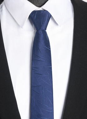 领带男正装拉链式结婚新郎男士商务蓝色懒人免打西装衬衫7cm