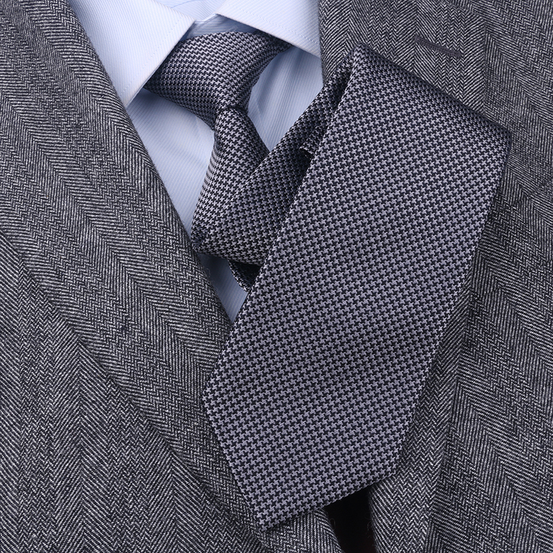 桑蚕丝千鸟格男士商务领带礼盒