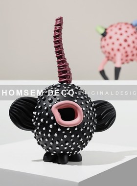 从上创意卡通怪物公仔摆件儿童房间萌趣雕塑客厅电视玄关酒柜装饰