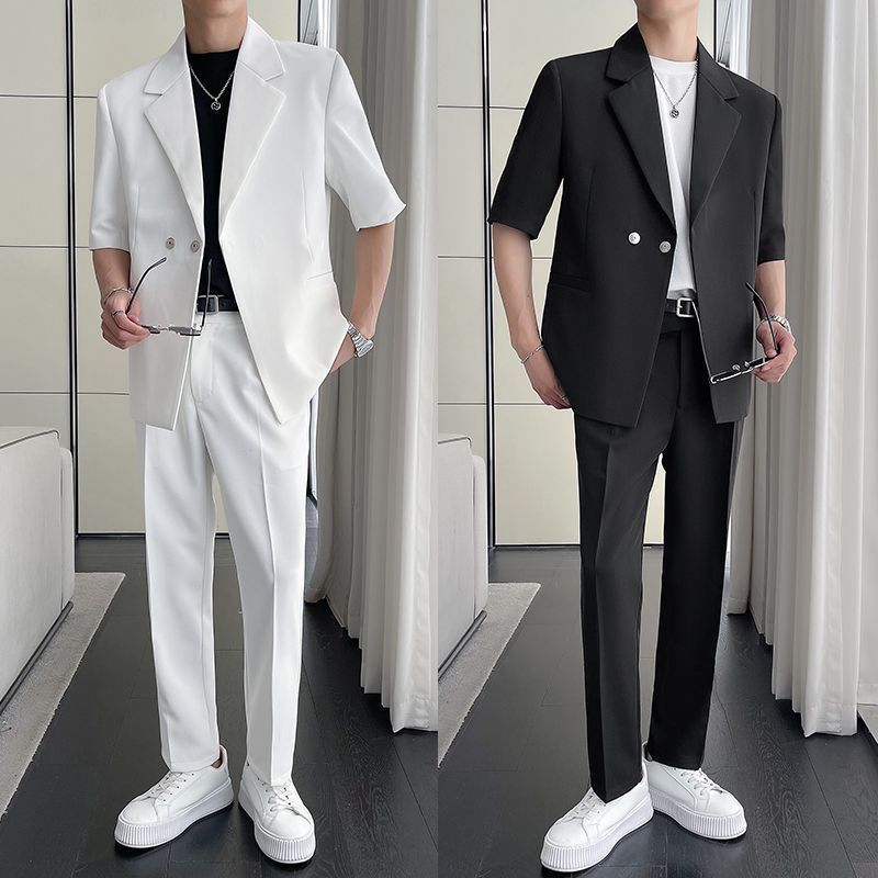 皮尔卡丹男士夏季冰丝西装