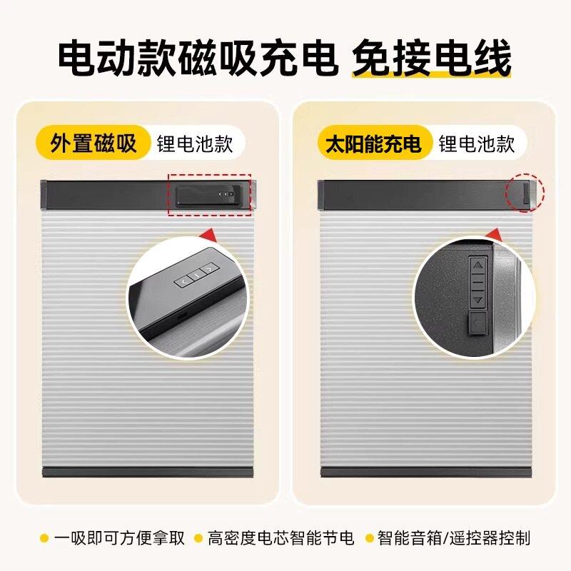 NHF内开窗电动窗帘免电厨房热阳台化妆防室水防接晒隔铝百叶蜂巢