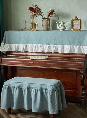 现代简约棉麻罩半罩新款YEB钢琴巾全罩琴防尘钢琴凳钢套罩琴布钢