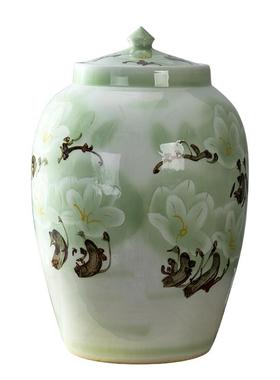 斤景德镇陶瓷米缸水缸茶罐50斤1叶00用020063家陶瓷储物罐带盖密