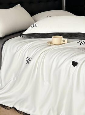 A类高级感夏凉被四套件季被水洗真2025001丝空调夏子冰丝薄款宿舍