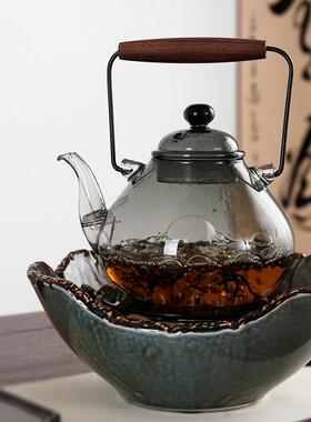 烟青灰烧电水提梁壶耐高泡茶壶陶炉煮茶器水壶单家用大容JCV量1壶