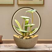 风水新轮招财流喷摆件PKL桌面前台客泉厅循环水乔迁居开 业礼物装