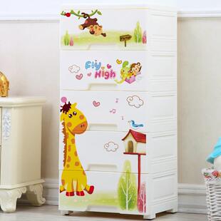儿童衣柜收纳宝宝抽屉式加厚卡通塑收料柜自子由柜组合五斗柜纳柜