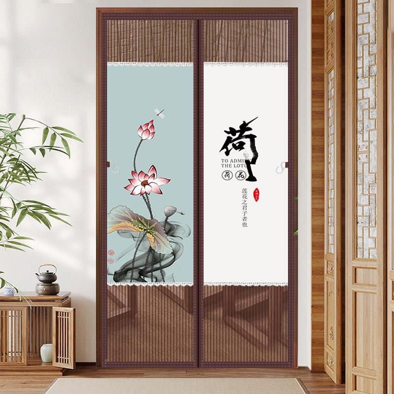 商防挡蚊虫门帘厨打房饭店2023-syy用门帘布艺挂帘后厨遮隐私帘免