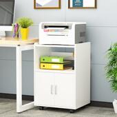 落地实木可架移动办公置物印表机架文柜多层收纳层架边5869带门桌